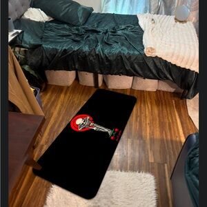 Edgy Black Skeleton Door Mat